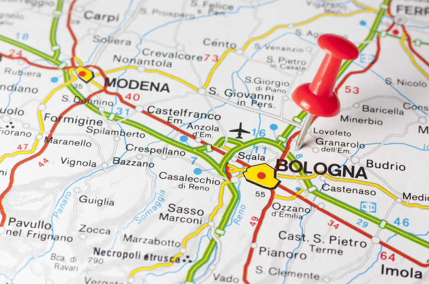 Bologna City On A Road Map